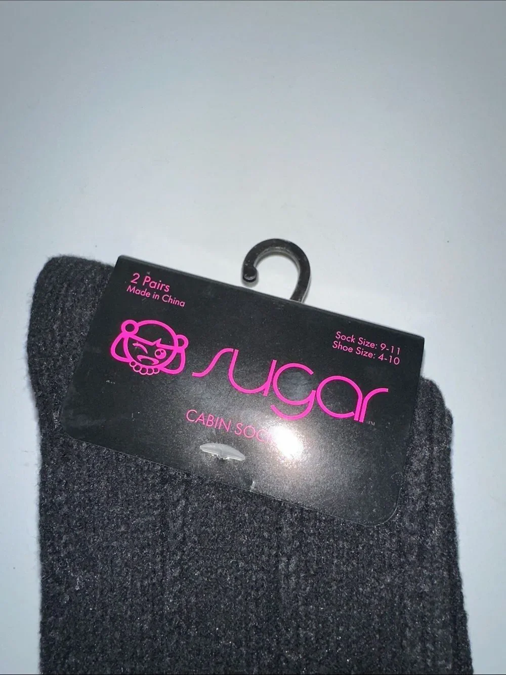 sugar Ladies Black Ivory Knit Super Soft Cabin Socks 2 pairs